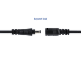 Delock DC Verlängerungskabel 5,5 x 2,1 mm Stecker zu Buchse mit Bajonettverschluss 18 AWG, 2 m schwarz