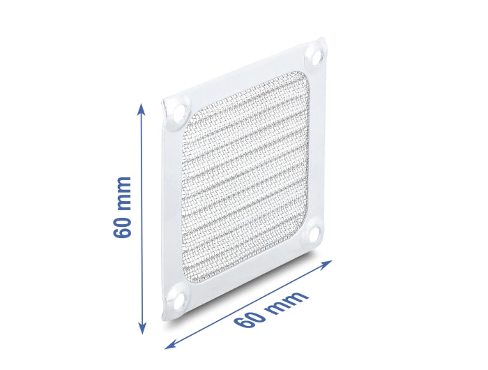 Delock Lüftergitter 60 x 60 mm Aluminium – Lüfter Staubfilter mit Edelstahl-Filtergewebe