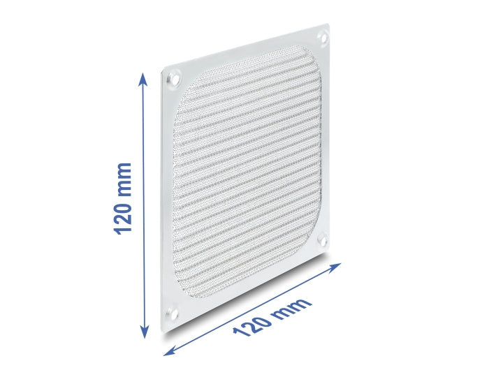 Delock Lüftergitter 120 x 120 mm Aluminium – Lüfter Staubfilter mit Edelstahl-Filtergewebe