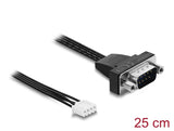 Delock Serielles Anschlusskabel RS-232 D-Sub 9 Pin Stecker zu JST XH 4 Pin Pfostenbuchse 25 cm