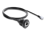 Delock Kabel RJ12 Stecker zu RJ12 Buchse zum Einbau 1 m schwarz