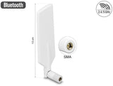 Delock LTE Antenne Dualband WLAN ac/a/b/g/n SMA Stecker 1 - 4 dBi omnidirektional drehbar mit Kippgelenk weiß