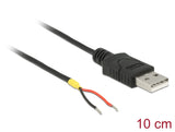 Delock Kabel USB 2.0 Typ-A Stecker > 2 x offene Kabelenden Strom 10 cm Raspberry Pi