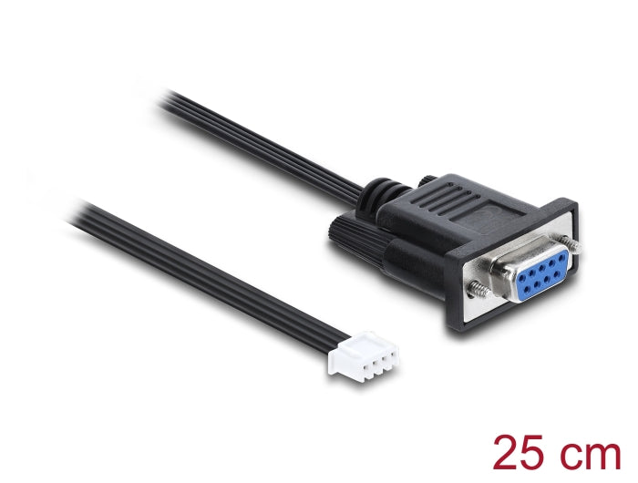 Delock Serielles Anschlusskabel RS-232 D-Sub 9 Buchse zu JST XH 4 Pin Pfostenbuchse 25 cm