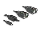 Delock Adapter USB Type-C™ zu 2 x Seriell RS-232 DB9 mit 15 kV ESD Schutz