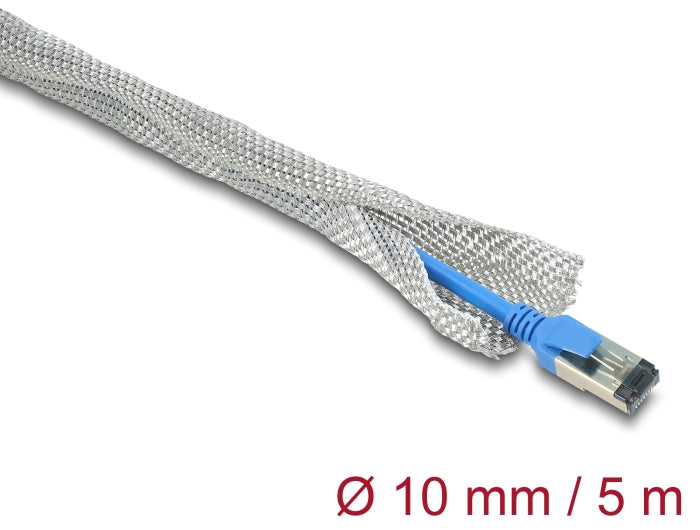 Delock Geflechtschlauch zur EMV Abschirmung selbstschließend 5 m x 10 mm