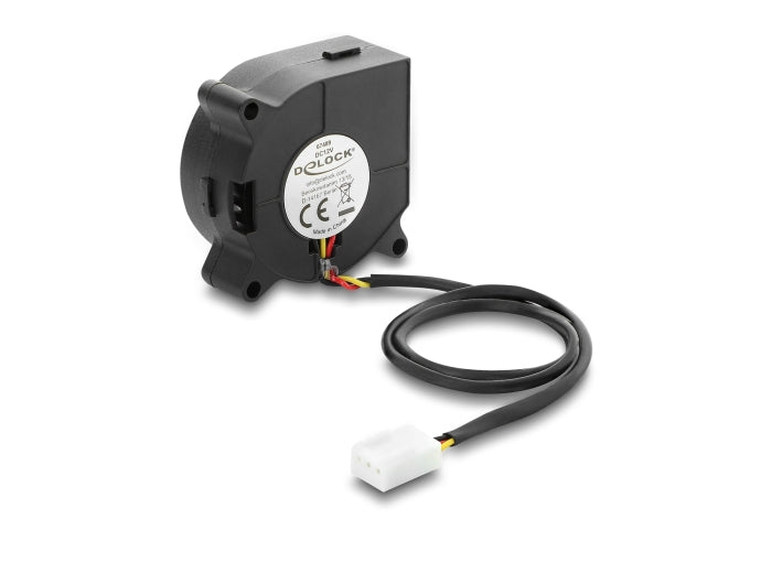 Delock Radiallüfter / Lüftergebläse 12 V DC 40 x 40 x 20 mm mit 3-Pin Lüfteranschluss, schwarz