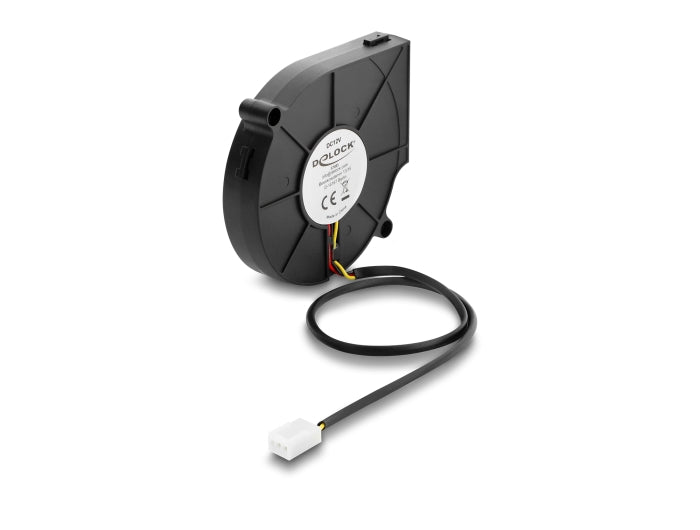 Delock Radiallüfter / Lüftergebläse 12 V DC 75 x 75 x 15 mm mit 3-Pin Lüfteranschluss, schwarz
