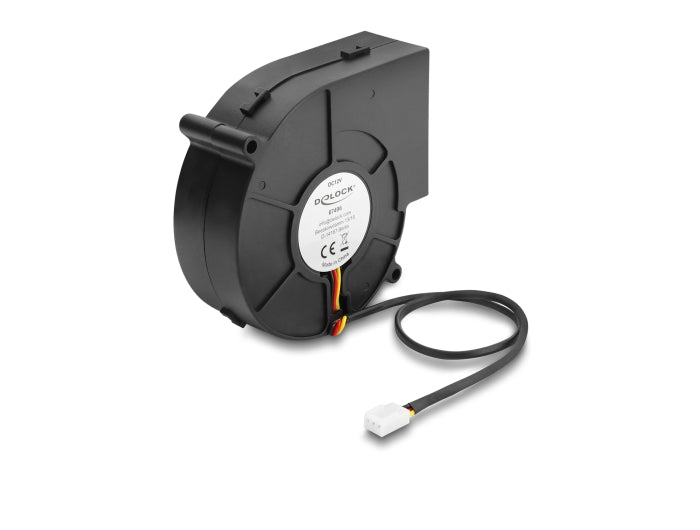 Delock Radiallüfter / Lüftergebläse 12 V DC 97 x 94 x 33 mm mit 3-Pin Lüfteranschluss, schwarz