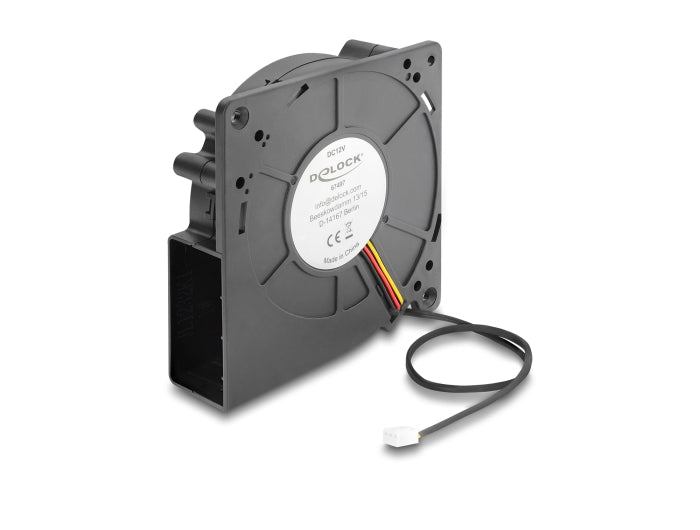 Delock Radiallüfter / Lüftergebläse 12 V DC 120 x 120 x 33 mm mit 3-Pin Lüfteranschluss, schwarz