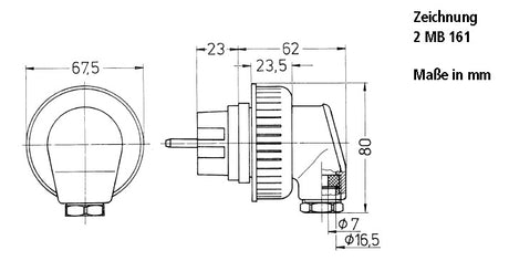 MENNEKES Schutzkontaktstecker 16A 230V 10818 Kst IP66 bl ger
