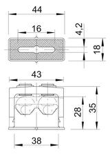 BETTERMANN Abstandsschelle 2f  16mm Kst Greif 3040 2 geschl hfr