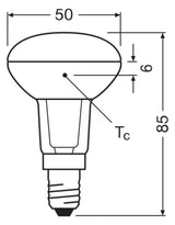 LEDVANCE LED-Reflektorlampe E14 5,9W ws LED R50 60 36° DIM P 5.9W 927 E14 2700K