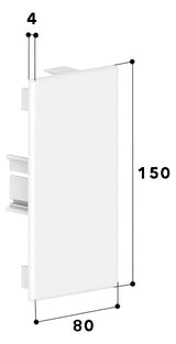 GGK Endstück GEB-K 150x80mm Kst li/re FB 80x150-ES rws RAL9010 hfr unbeh