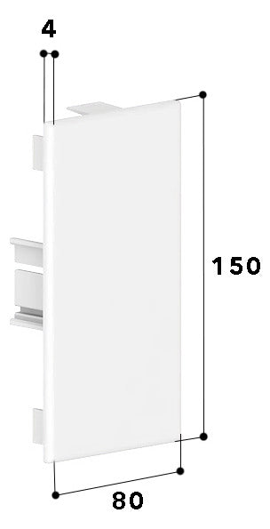GGK Endstück GEB-K 150x80mm Kst li/re FB 80x150-ES rws RAL9010 hfr unbeh
