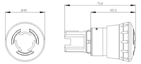 SIEMENS Not-Aus Taster Aufb IP67 Dreh 1Ö 3SU1001-1HB20-0AA0 m.Bel  22mm