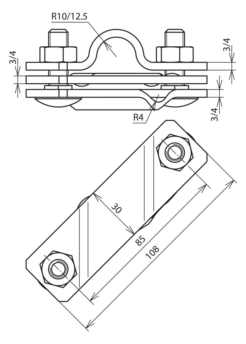 DEHN SE Anschlussschelle V4A  20 7-10mm AS S TE 20 7.10 FL40 V4A <40mm