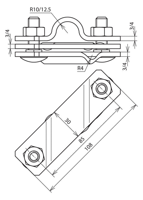 DEHN SE Anschlussschelle V4A  20 7-10mm AS S TE 20 7.10 FL40 V4A <40mm