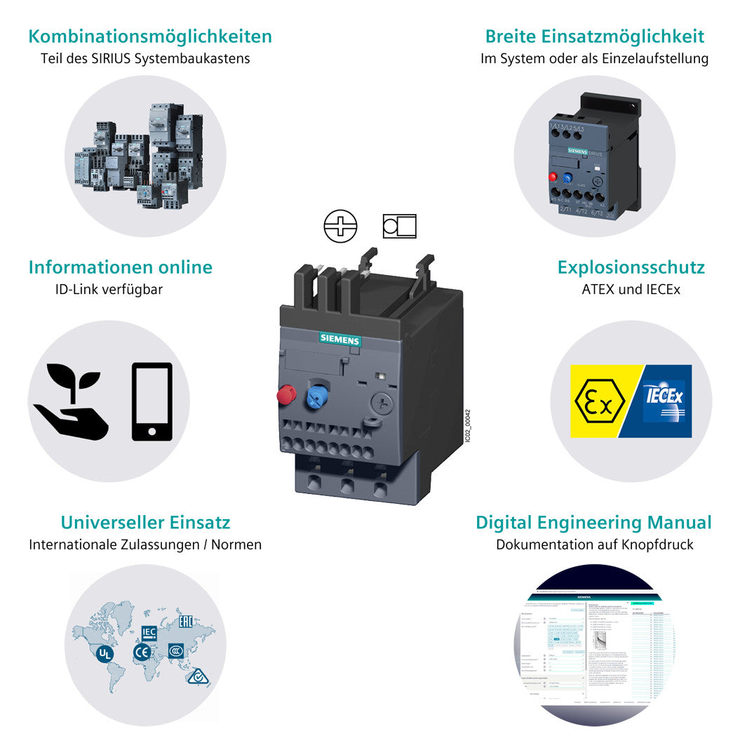 SIEMENS Überlastrelais therm 11-16A 3RU2116-4AB1 Einzelaufstell 1S/Hilf