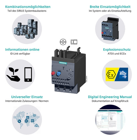SIEMENS Überlastrelais therm 3,5-5A 3RU2116-1FB1 Einzelaufstell 1S/Hilf