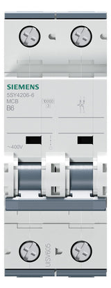 SIEMENS Leitungsschutzschalter UC B 6A 5SY4206-6 2p 400V 2TE 50Hz IP20