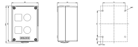 SIEMENS Aufbaugehäuse ST  22mm IP68 3SU1852-0AA00-0AB1 85x114x63,8mm