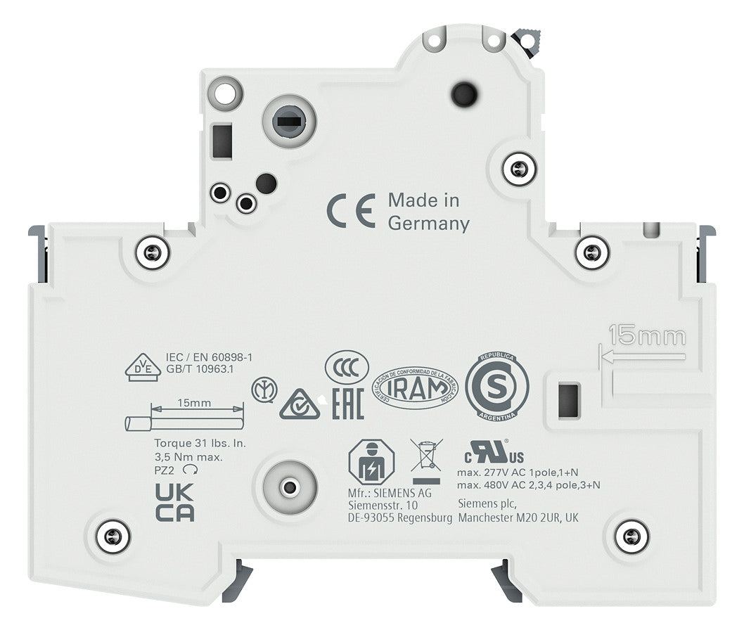 SIEMENS Leitungsschutzschalter UC B 16A 5SY6116-6 1p 400V 1TE 50Hz IP20