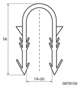 Walraven Tackernadel lang L: 58 schwarz KAL für Fußbodenrohre PP 14-20 mm | 0870158