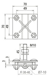 DEHN SE Anschlussklemme  7-10mm 40mm ST AK 7.10 FL40 GBM10X45 STTZN f/vz
