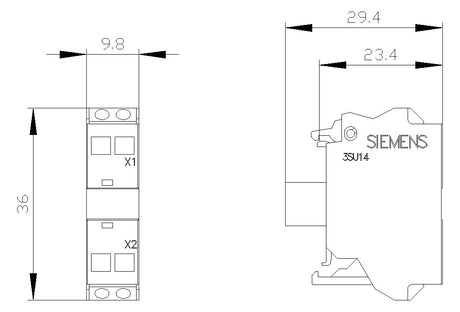 SIEMENS Lampenfassungsblock LED UC ws 3SU1401-1BB60-3AA0 Frontbef