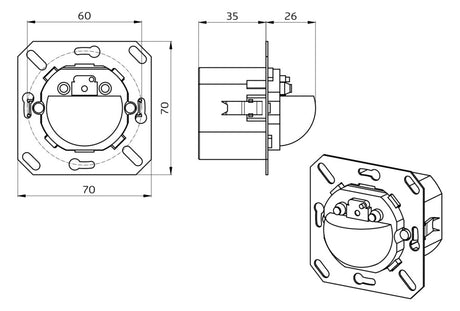 BEG Bewegungsmelder 0-180° UP BWM IP20 Indoor 180-R ohne Rahmen 2300W
