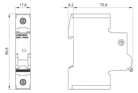 SIEMENS Leitungsschutzschalter UC B 25A 5SJ4125-6HG40 1p 240V 1TE 50Hz IP20