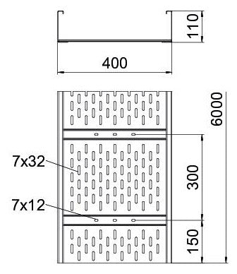 BETTERMANN Weitspannkabelrinne ST o.Verb WKSG-Serie WKSG 140 FS 110x400x2mm