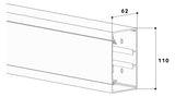 GGK Geräteeinbaukanal Kst 110x60mm sw BR 60x110/80 unbeh