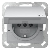 GIRA Steckdose 1f alu UP Klappd IP20 System 55 445426