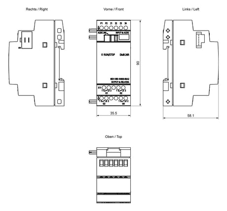 SIEMENS SPS-Digitales E/A-Modul 4Eing 5A LOGO! 6ED1055-1HB00-0BA2 4Ausg UC 24V