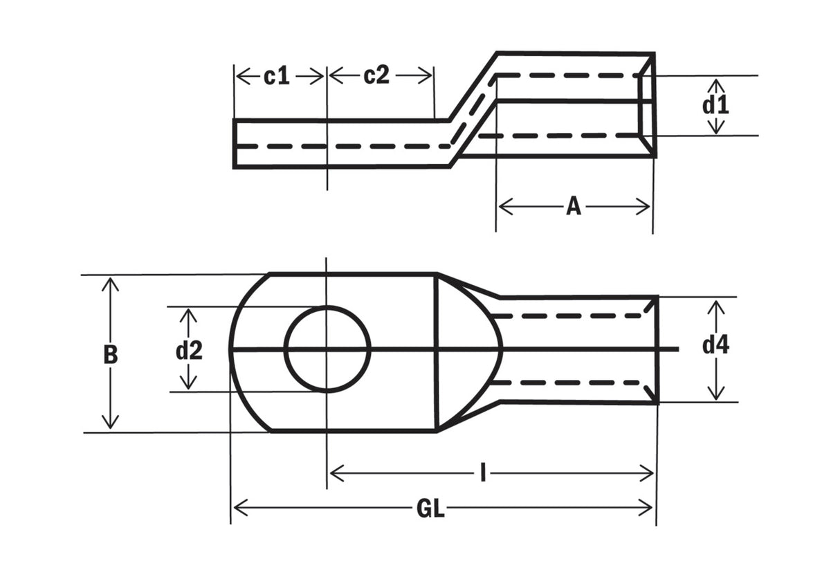 HAUPA Presskabelschuh 10qmm 1f M5 290408 verzinnt 180° (horiz)