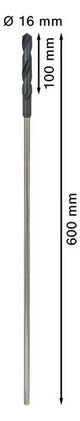 BOSCH-EW Universalbohrer  16mm 550/600mm 2608596346 zyl.Steckachse