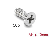 Delock Lüfterschraube M4 x 10 mm 50 Stück silber