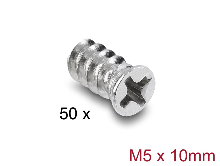 Delock Lüfterschraube M5 x 10 mm 50 Stück silber