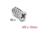 Delock Lüfterschraube M5 x 10 mm 50 Stück silber