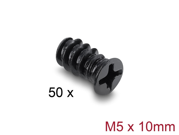 Delock Lüfterschraube M5 x 10 mm 50 Stück schwarz