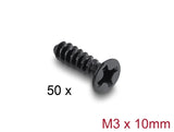 Delock Lüfterschraube M3 x 10 mm 50 Stück schwarz