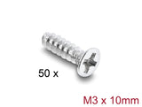 Delock Lüfterschraube M3 x 10 mm 50 Stück silber
