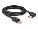 Delock DisplayPort Kabel Stecker gerade zu Stecker 90° links gewinkelt 8K 60 Hz 3 m