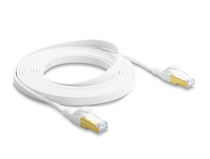 Delock RJ45 Flachband Patchkabel Cat.8.1 U/FTP bis 40 Gbps 3 m weiß