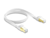 Delock RJ45 Flachband Patchkabel Cat.8.1 U/FTP bis 40 Gbps 0,5 m weiß