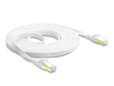 Delock RJ45 Flachband Patchkabel Cat.8.1 U/FTP bis 40 Gbps 5 m weiß