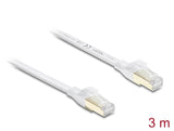 Delock RJ45 Flachband Patchkabel Cat.8.1 U/FTP bis 40 Gbps 3 m weiß