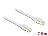 Delock RJ45 Flachband Patchkabel Cat.8.1 U/FTP bis 40 Gbps 7,5 m weiß